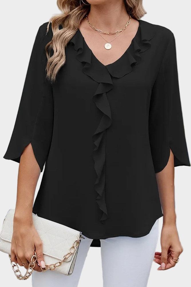 Helle | Bluse med flæser
