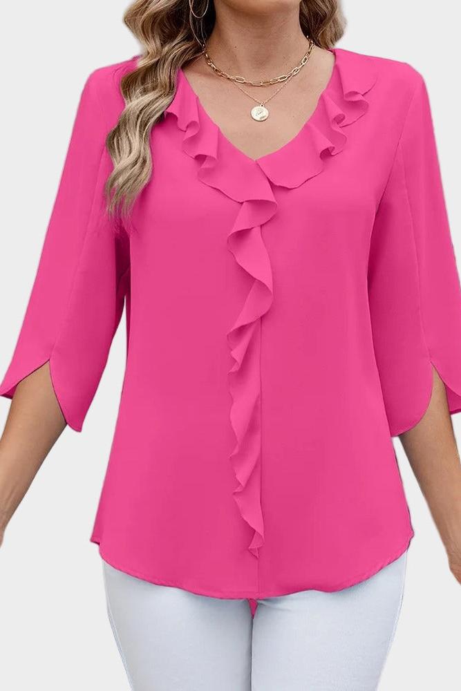 Helle | Bluse med flæser