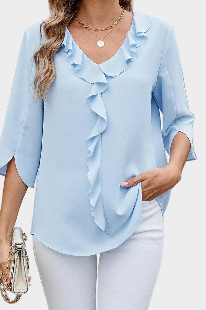 Helle | Bluse med flæser