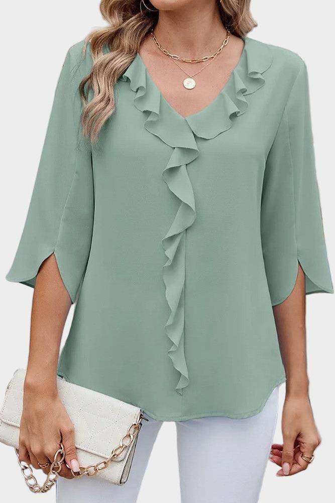 Helle | Bluse med flæser